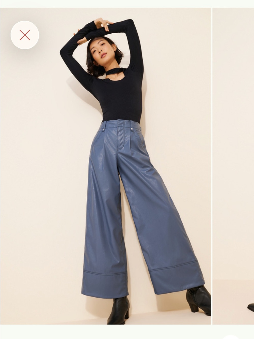 Women’s blue leather pants free people